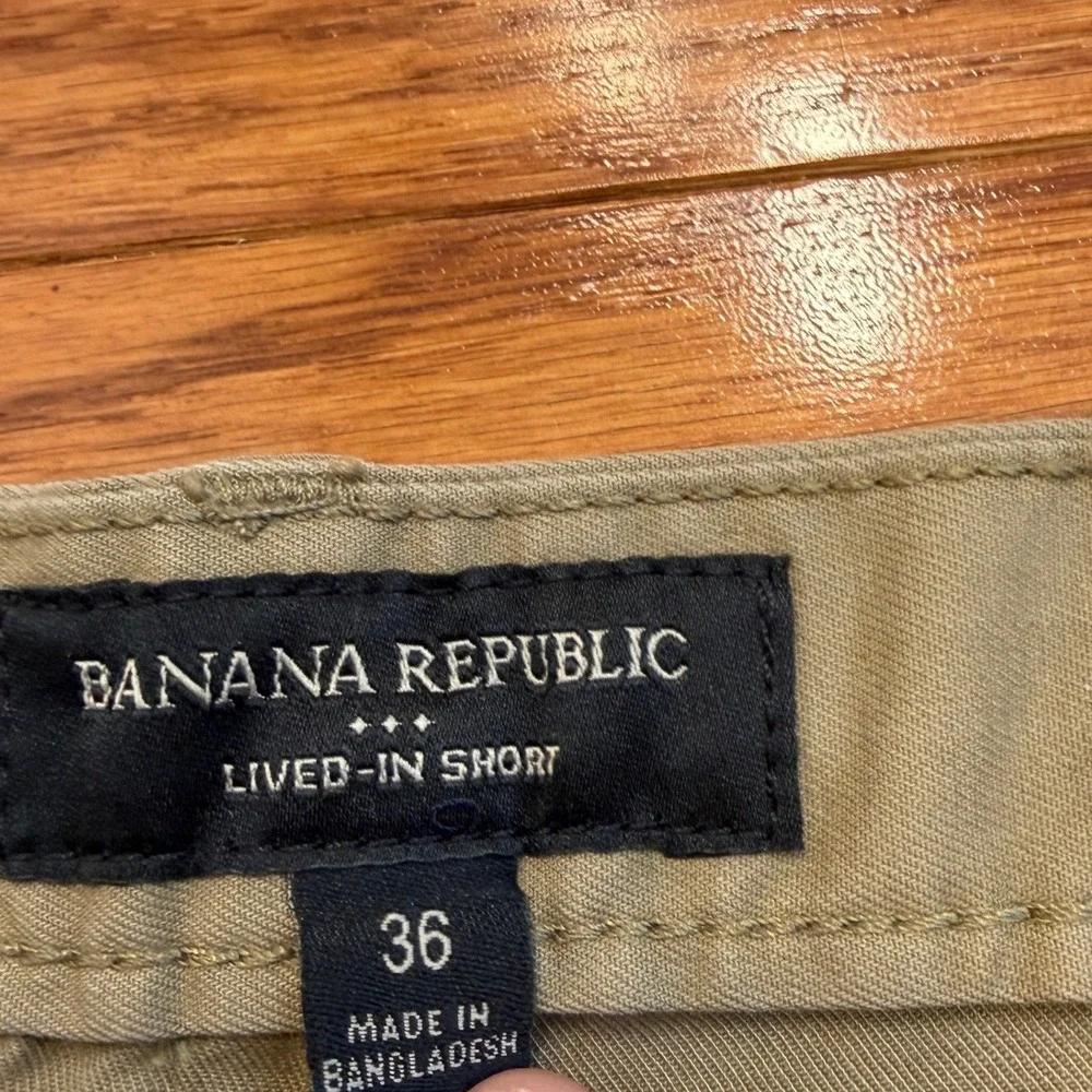New Banana Republic Chino Shorts Mens 36 Slim Fit Brown Cotton Stretch Casual 9